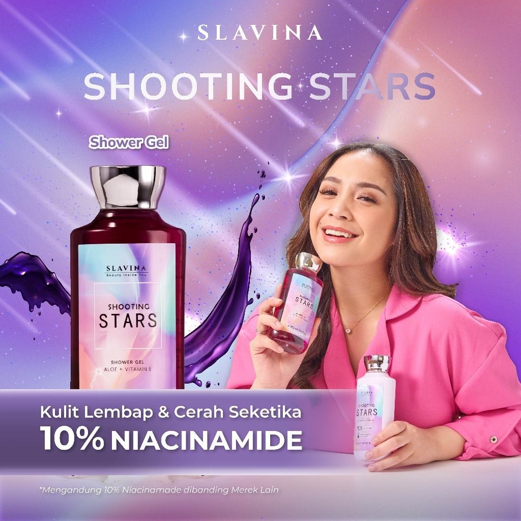 SLAVINA Shooting Stars Sabun Mandi by Nagita Slavina Shower Gel Body Wash Cair Wangi 350ml