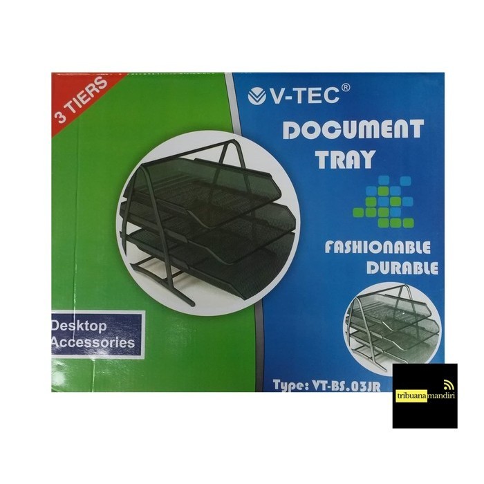 

PROMO!! -Document Tray/Rak Susun/Letter Tray/Bak surat Besi 3 Susun Vtec