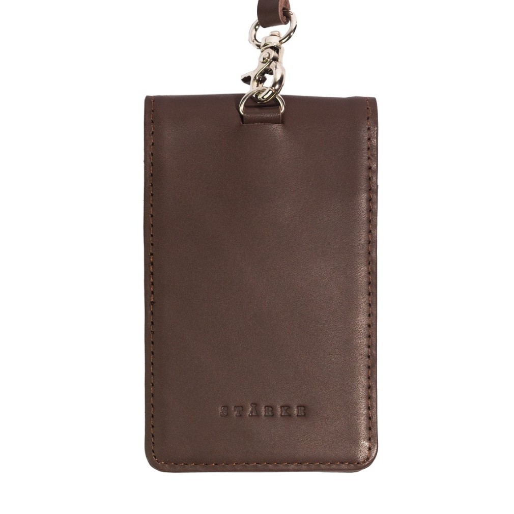 

PROMO!! -Name Tag Kulit Kancing Lanyard Kulit Asli Kancing Hustle Hog III Brown