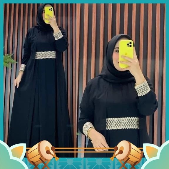 Baju Lebaran Gamis Dress Murah Cantik Premium / Salsa Dress / Gamis Ceruty Babydoll Terbaru Aplikasi