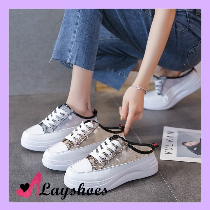 LAYSHOES SEPATU AESTHETIC Spatu Sandal Korea Sendal Wanita Putih Kekinian Terbaru Sandal Sepatu Wani