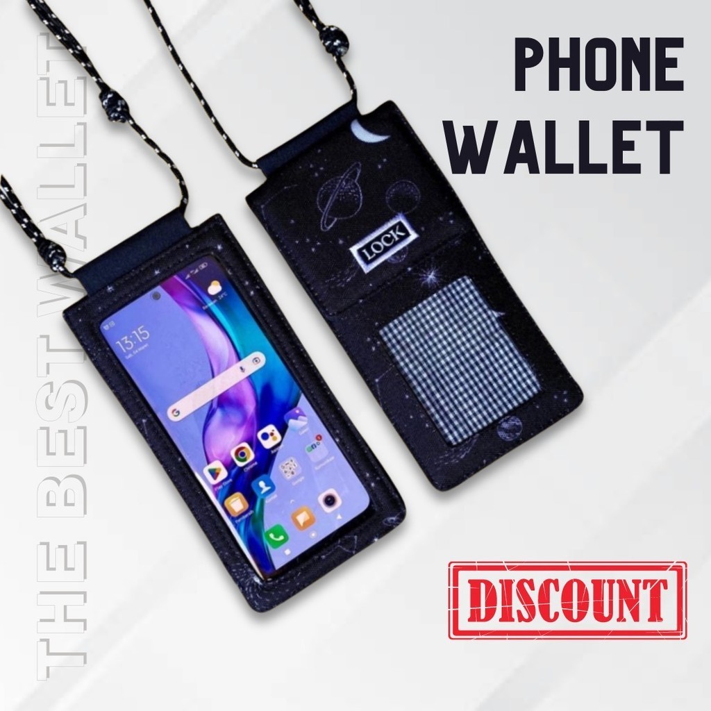 Dompet HP Wanita ID Card Holder dan Uang Selempang Tas HP Wanita Touchscreen Tas Selempang Branded T