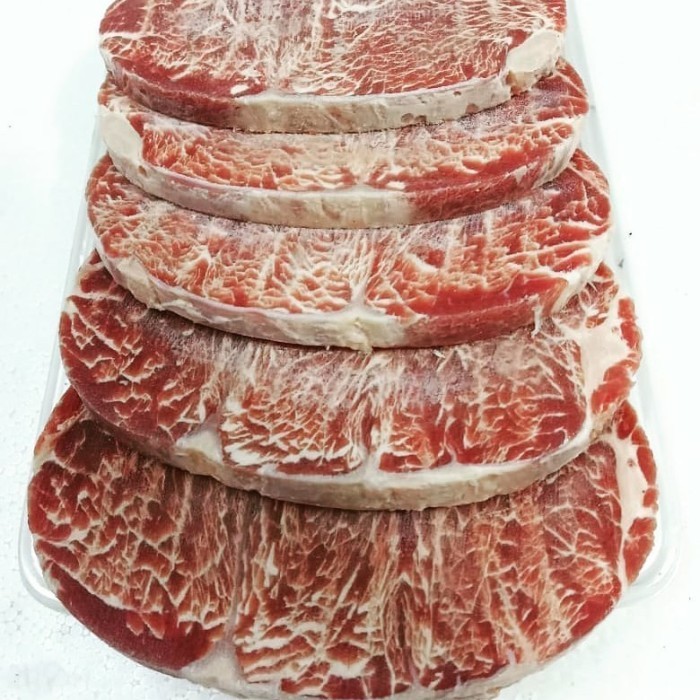 

PREMIUM SIRLOIN WAGYU HOKUBEE BEEF STEAK 1 KILO 1 PACK (200 GRAM* 5 )