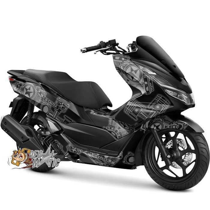 Stiker PCX 160 Full Body - Decal Full Body Motor Honda PCX 150  PCX 160 PCX160 Grafis Caltex Hitam