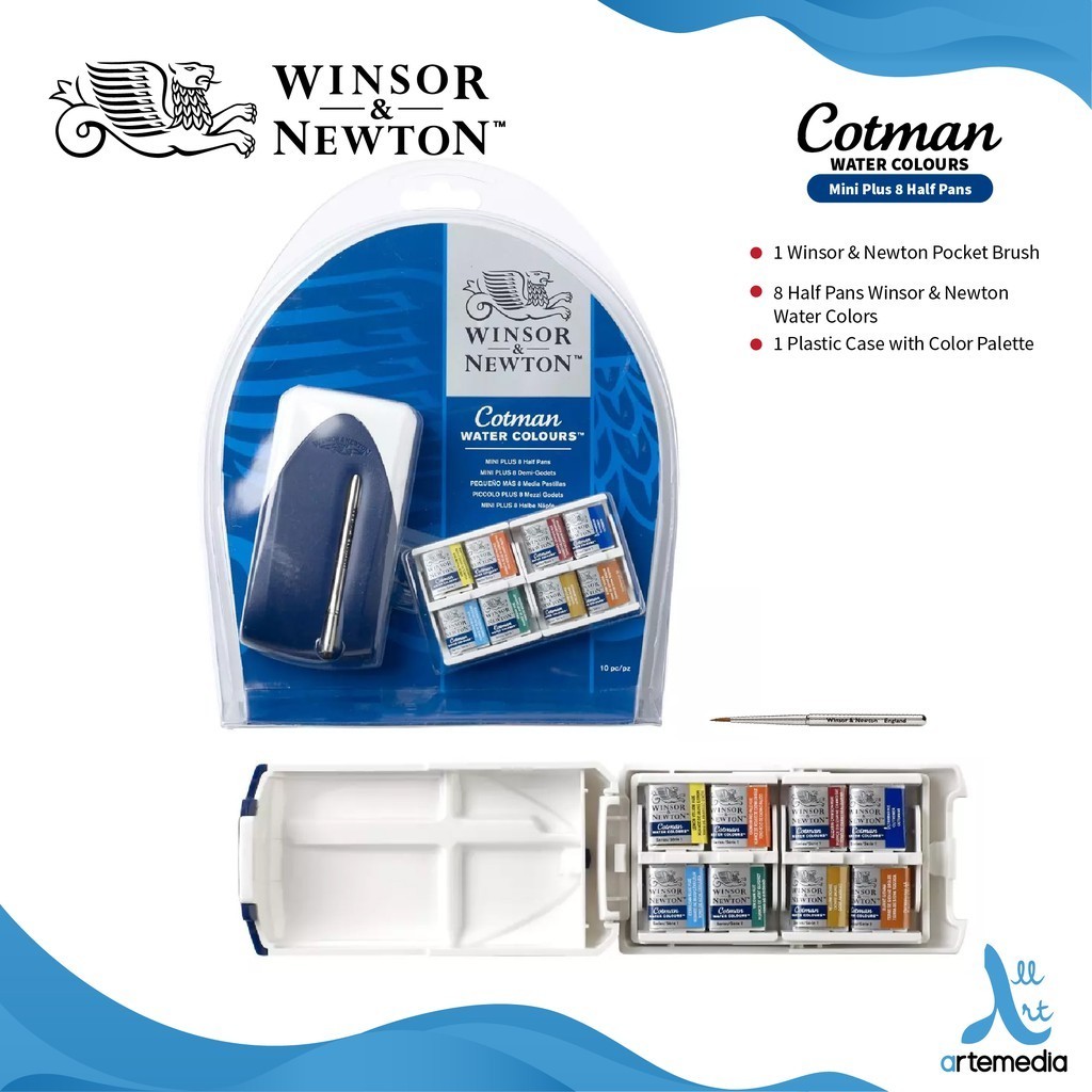 

Winsor & Newton Cotman 8 Cat Air Half Pan Mini Plus Set Watercolor