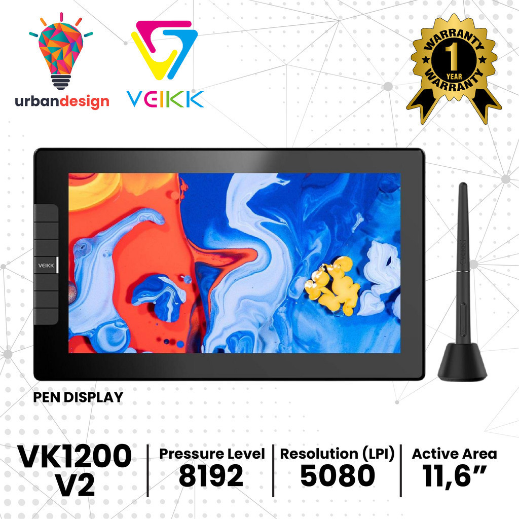 VEIKK VK1200 V2 Digital Display Drawing Pen Design Tablet Alt VK1060