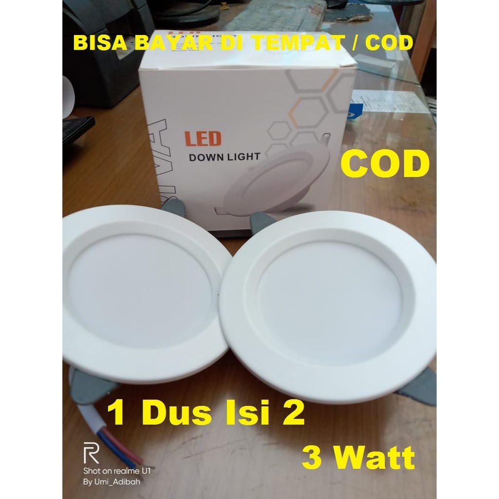 Promo 1 Dus isi 2 LAMPU LED PLAFON LED DOWN LIGHT 3 WATT PUTIH - LAMPU LED DOWNLIGHT LAMPU GYPSUM