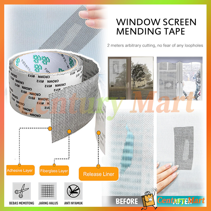 

Lakban Penambal Lubang Kawat Jaring Nyamuk 2 Meter/ isolasi kawat nyamuk roll/Lakban Repair Tambalan Penutup Kawat Nyamuk Berlubang ROLL