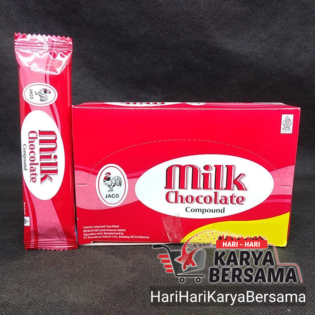 

COKELAT JAGO MILK CHOCOLATE COMPOUND ISI 12'S X 8GR - PER BOX