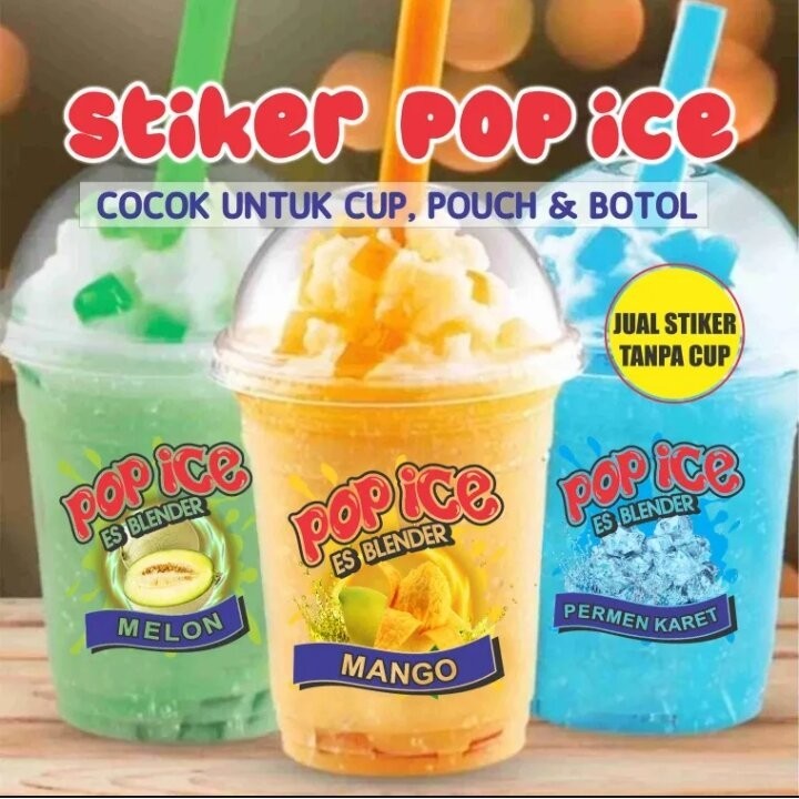 

Stickers minuman pop ice (tanpa cup) isi 100 PCS