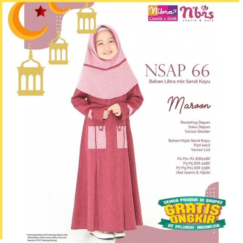 CUCI GUDANG GAMIS ANAK NIBRAS SIZE KECIL USIA 0-1TAHUN/Maron merah bata red anak tanggng