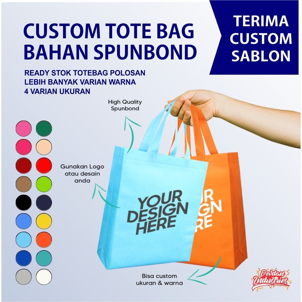 

TOTE BAG CUSTOM TAS BELANJA SABLON TOTE BAG LOGO CUSTOM TAS BRAND