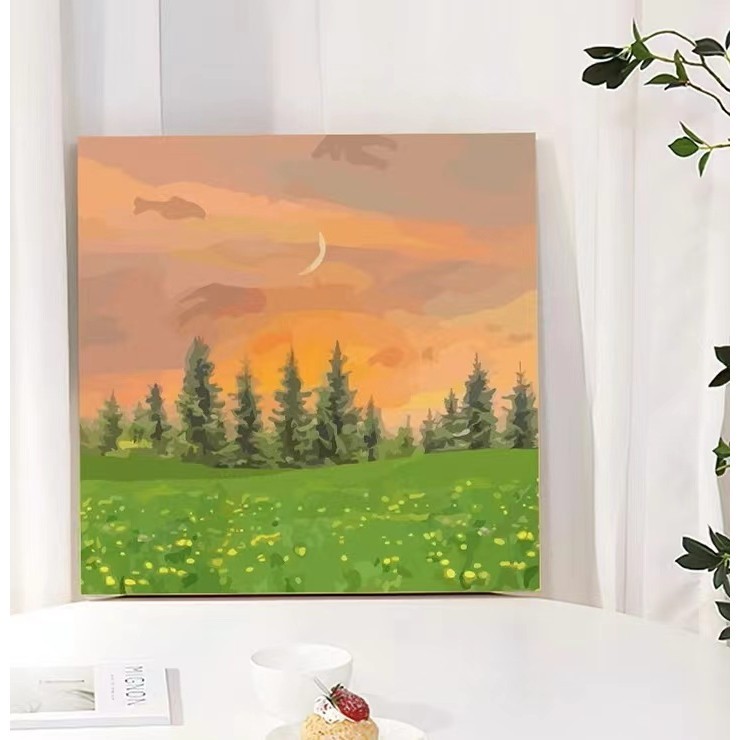 

tyvf DIY Paint By Number 20CM Kit 1 Set Kanvas Lukis Nature Bunga Series DIY Paint By Number With