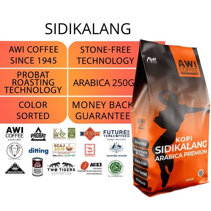 

[Coffee New] Awi Coffee Sidikalang Arabica Premium 250gr|Biji|Roasted|Grade 1|Beans - bubuk