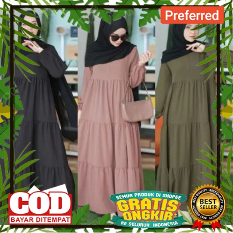 Gamis maryam cringkle airfolw wanita terbaru 2024/gamis wanita polos jumbo/gamis rempel 3 wanita dew