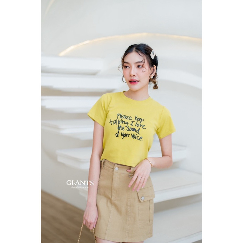 (HELLOCLOTHING) ATASAN GIANTS BASIC GB 896 CROP TULISAN KAOS IMPORT BANGKOK