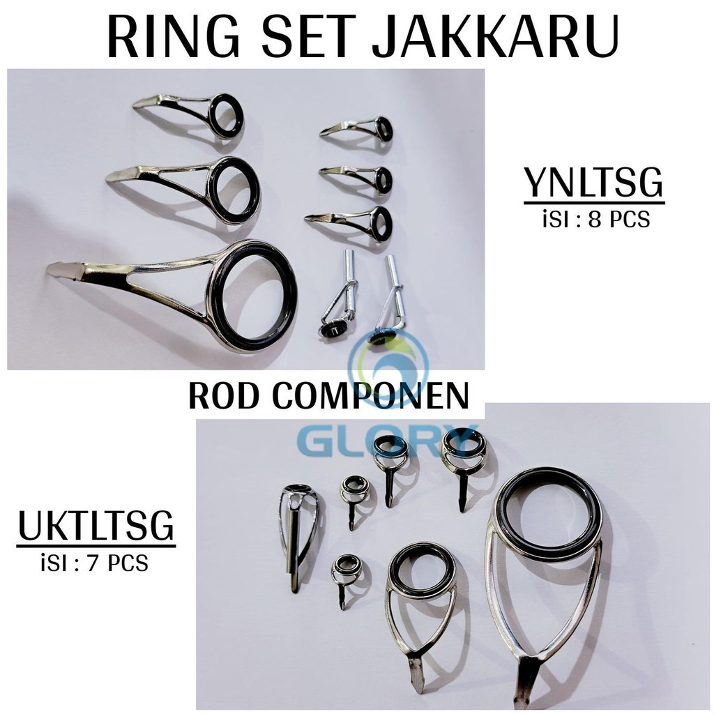 Jakkaru YNLTSG Dan UKTLTSG Isi 7 Dan 8 Pcs Torzite Guide Ring 1 Set Kolongan Keramik Joran Pancing S