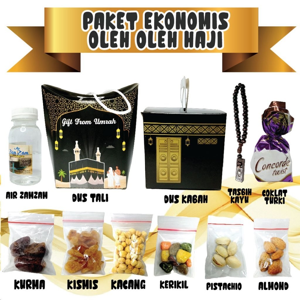 

DISKON Paket Oleh oleh Haji dan Umroh Ekonomis Dus Tali Jinjing + cokelat kerikil