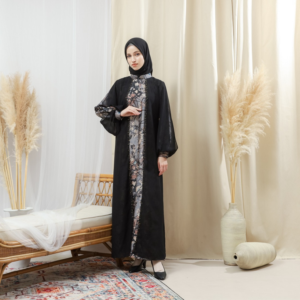 Terbaru gamis wanita 2024 dress muslim kaftan abaya jubah kondangan pesta lebaran kekinian premium j