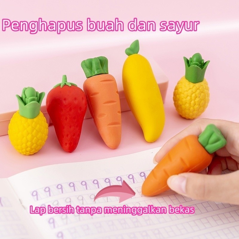 

penghapus alat tulis buah Alat tulis kreatif wortel stroberi mangga lucu Penghapus bersih