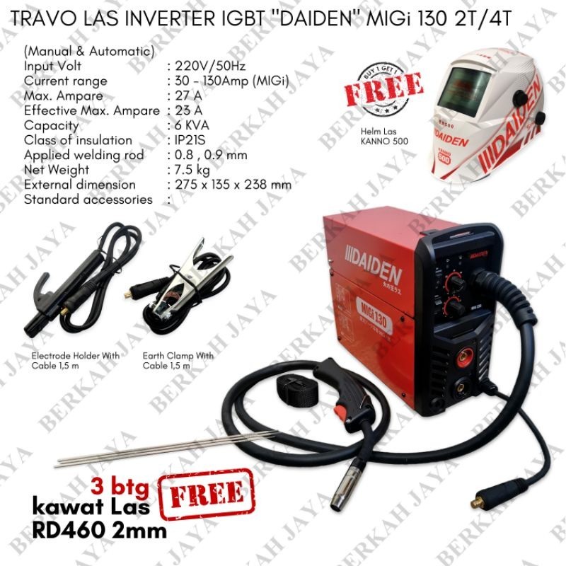 PROMO_SPSIAL Mesin Las DAIDEN MIGi 130 Mesin Las CO MIG 130 Travo Las Inverter Las CO2 MIGi