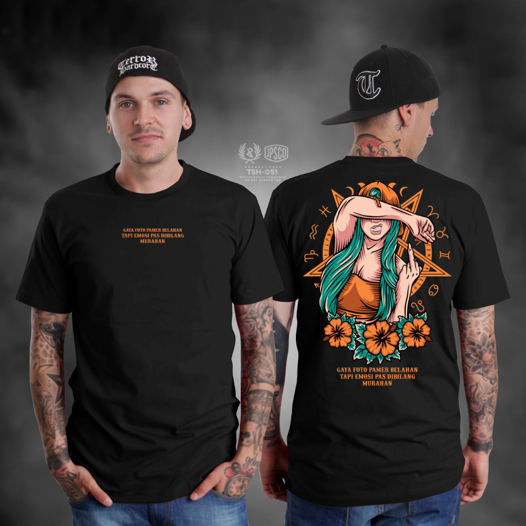 KAOS SATANIC GAYA FOTO KAOS DISTRO PAKAIAN PRIA