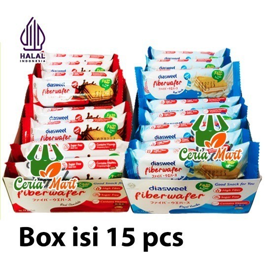 

Fiber Wafer Bebas Gula Sugar Free Snack Diabetes Rasa Vanilla Coklat - Box 180 gr, Vanilla