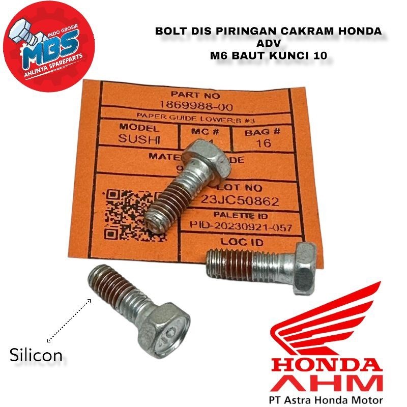 BAUT 10 M6 DIS PIRINGAN CAKRAM HONDA ADV 150 ORIGINAL