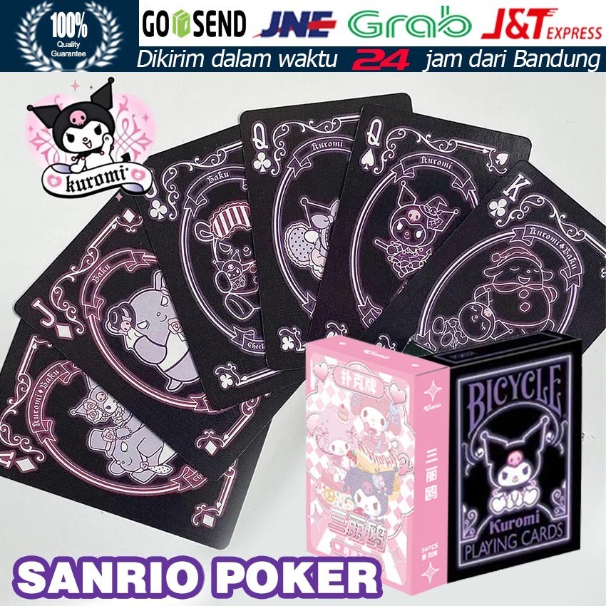 Sanrio Kartu Remi / Hello Kitty Kuromi Cinamoroll My Melody Pochachoo Kartu Poker Capsa Permainan An