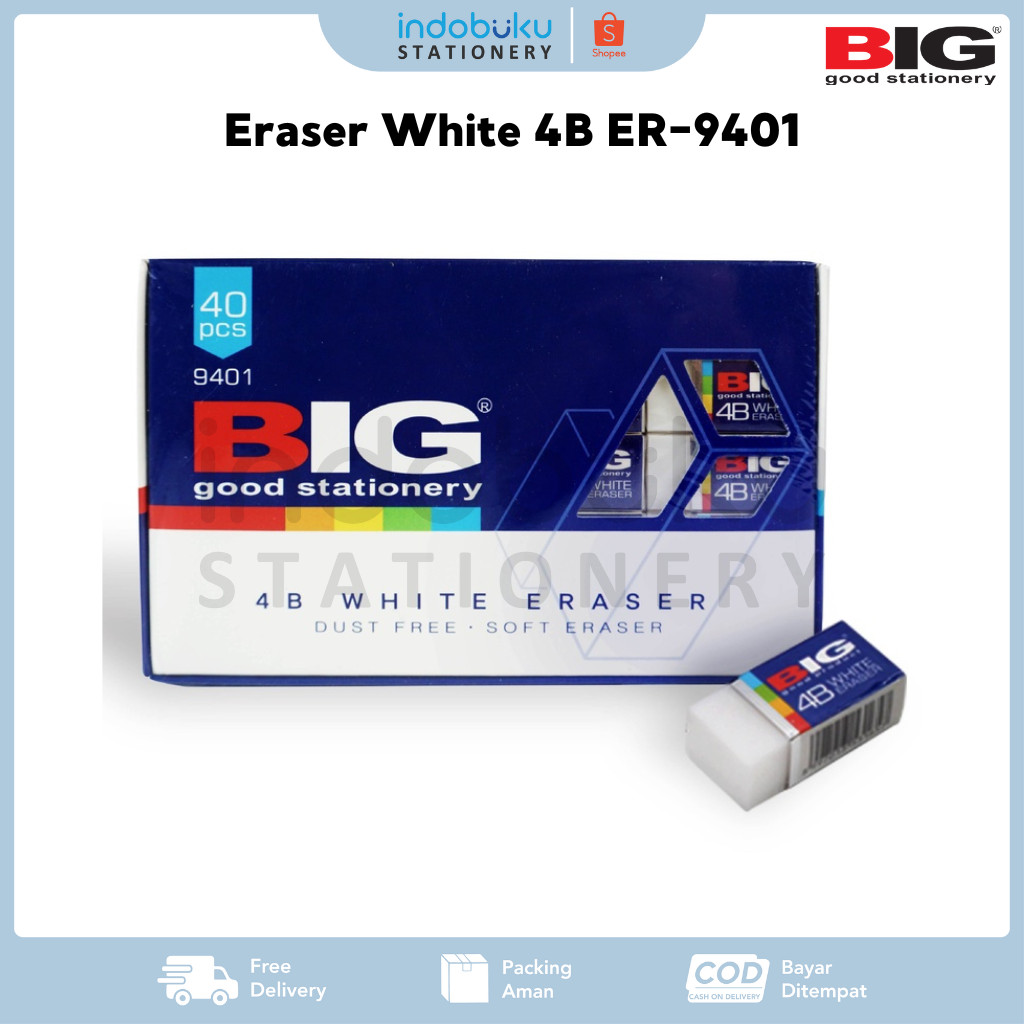 

Eraser White 4B BIG ER-9401/ Penghapus Putih BIG Kecil ER-9401