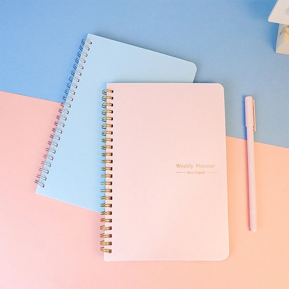 

2023 Weekly Planner A5 Spiral Binder Notebook 52 Weeks Agenda Schedule organizer diary Journal Stationery Office School Supplies