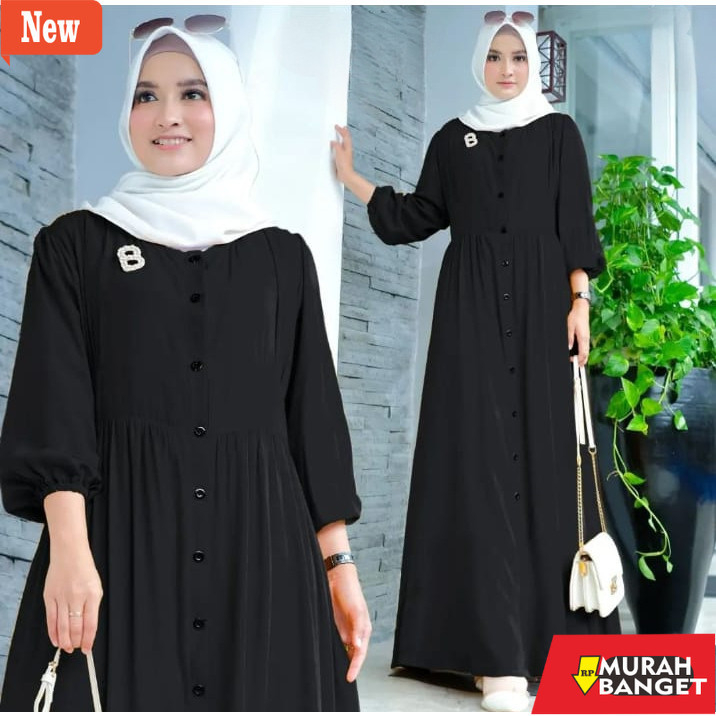 Gamis untuk  LEBARAN- Baju gamis remaja kekinian terbaru 2024 Gamis Crinkle Premium Zernitaa dress t