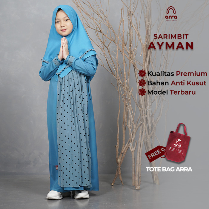 SARIMBIT GAMIS ANAK SERIES AYMAN ORIGINAL BRAND ARRA - Biru, M