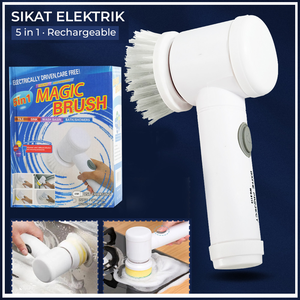 Mesin Poles Busa Sikat Dapur Peralatan Rumah Tangga Magic Brush Clean