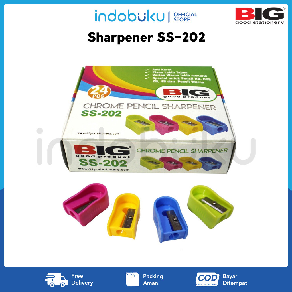 

Chrome Pencil Sharpener BIG SS-202 / Rautan Pensil Chrome BIG SS-202