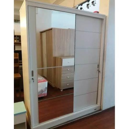 

PROMO SPESIAL Buruan Serbu] Lemari Pakaian 2 Pintu Full Kaca Slide Seri Palazzio Merk Olympic