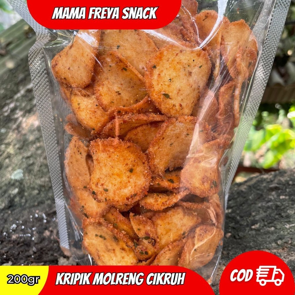 

Kripik Molreng Cikruh Pedes Daun Jeruk 200 gram