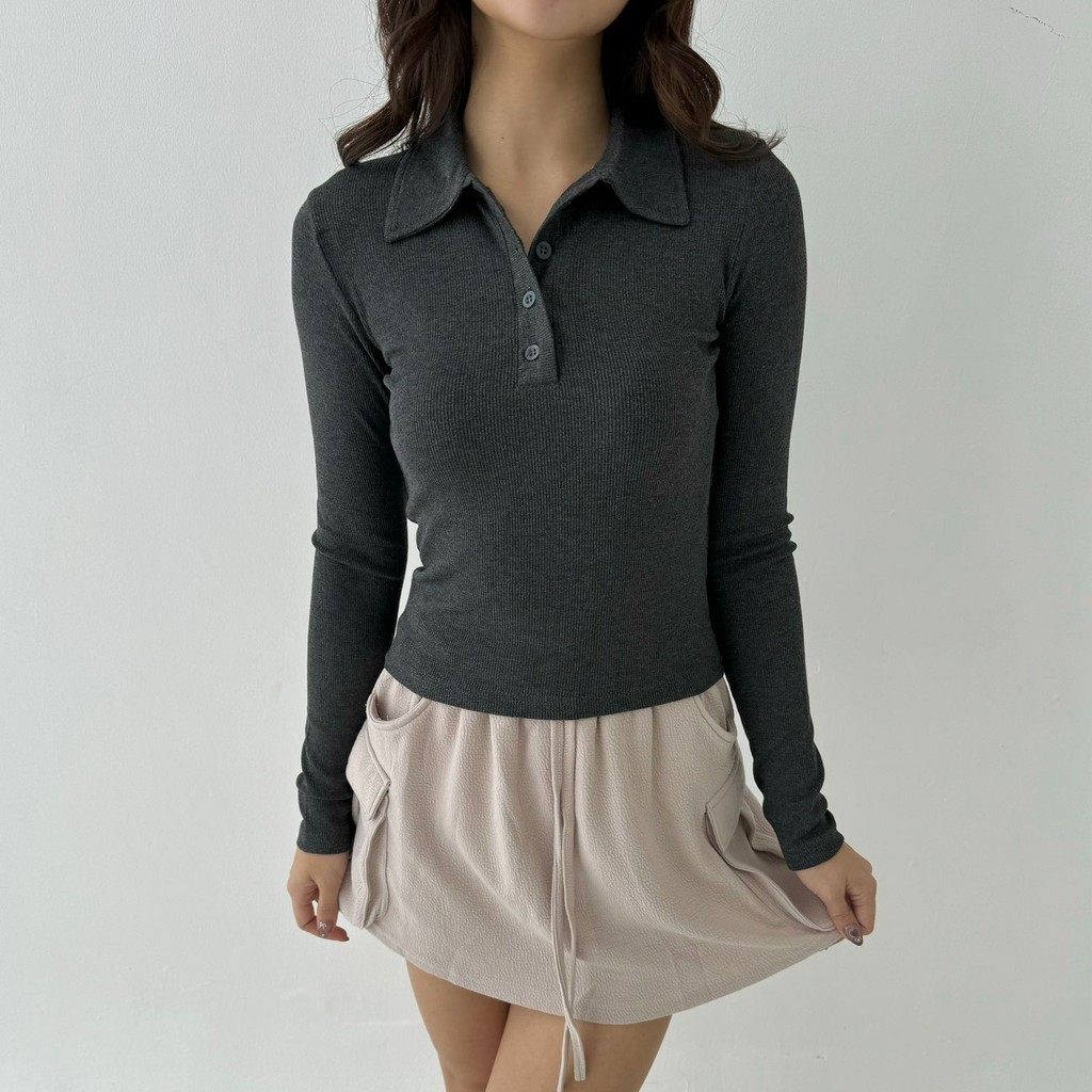 OCTOBER TOP | Atasan Knit Wanita Korean Top Baju Knit Wanita Lengan Panjang Basic Long Sleeve