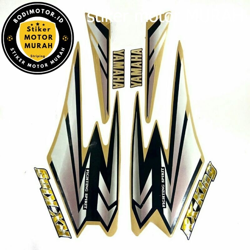 STRIPING RX KING 2002 GOLD SILVER SATU PAKET EMBLEM RX KING YAMAHA