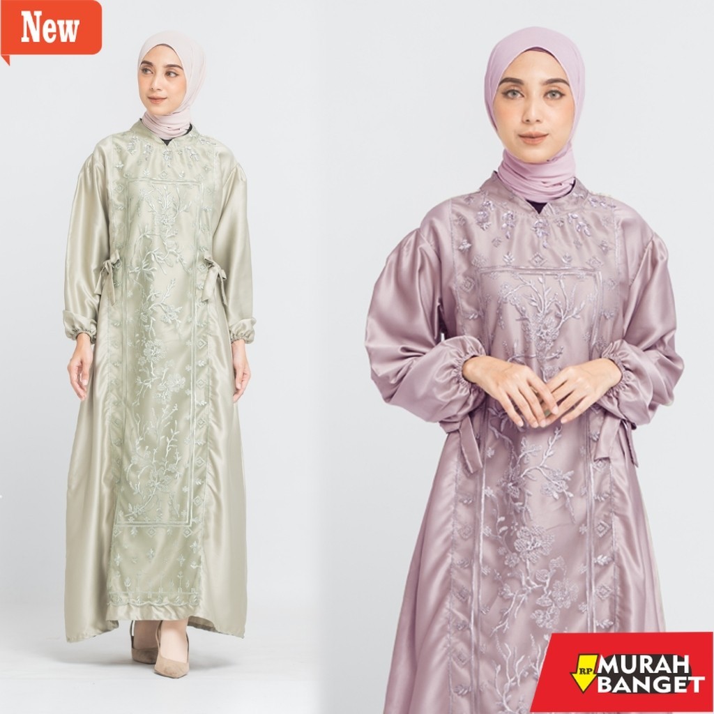 Gamis pesta- BATIK COUPLE TERMURAH - Gamis Dress Lebaran Afsheen Humaira Kondangan Baju Pesta Brukat