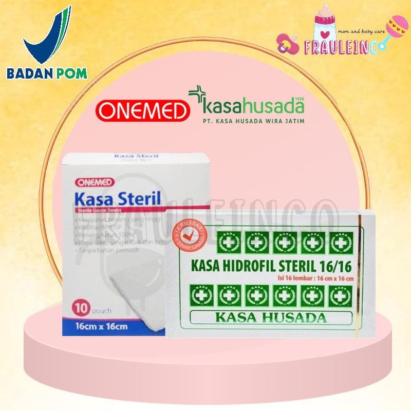 *FRAULEINCO* Kasa Hidrofil Steril 16x16 isi 16lembar / Kain Kasa / KASA HUSADA / Kasa steril Onemed