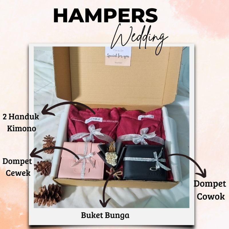 

KADO PERNIKAHAN HAMPERS WEDDING KADO NIKAH KADO COUPLE HANDUK FREE REQUEST KARTU UCAPAN/ Baru Mewah