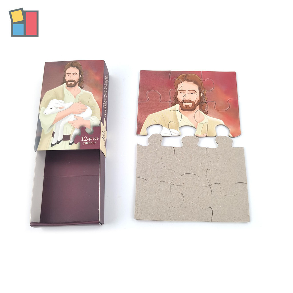 

Jigsaw anak Mini 12 buah teka-teki cetak Puzzle gaya Natal