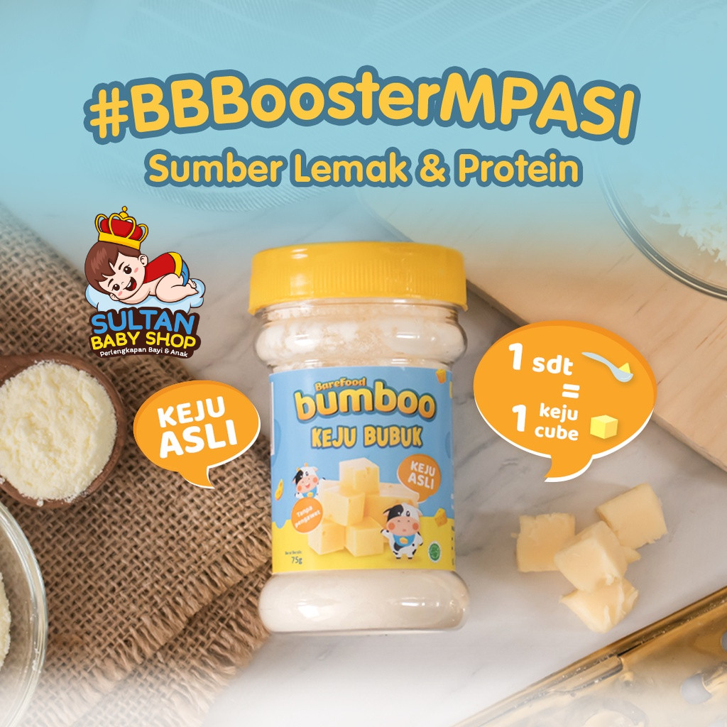 

BUMBOO Keju Bubuk Asli - Keju MPASI Anak Tanpa Pengawet - No MSG - Bahan Alami | GRATIS SAMPLE ABON KECIL (RASA RANDOM)