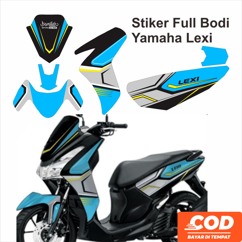 Stiker motor Lexi Full Body Variasi Motor lexi FullBody Sticker Variasi stripping Yamaha motor Lexi