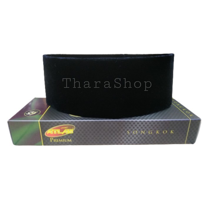 Peci / Songkok ATLAS  Hitam Polos AC Tinggi 9 cm  - 5