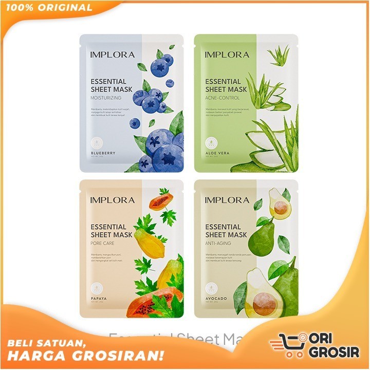 ORI Grosir Implora Essential Sheet Mask