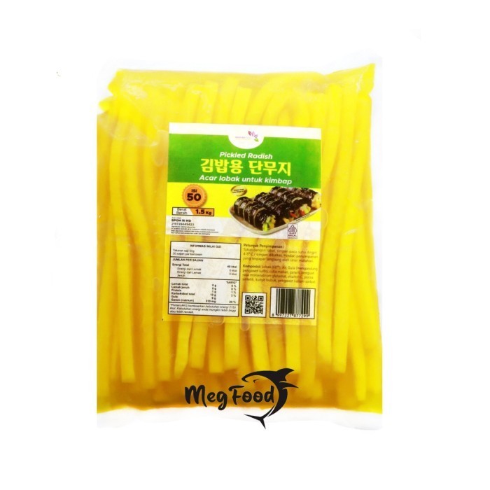 

Danmuji Panjang Kimbab Acar Lobak Kuning Untuk Kimbab 1.5Kg Isi 50 Pcs