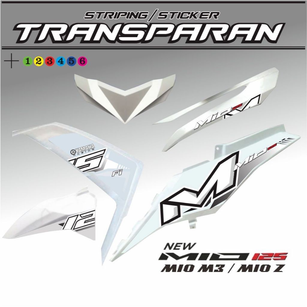 Sticker Striping  Mio M3 Transparan Striping Mio M3 / Mio Z / Mio 125 MOTIF STRIPING