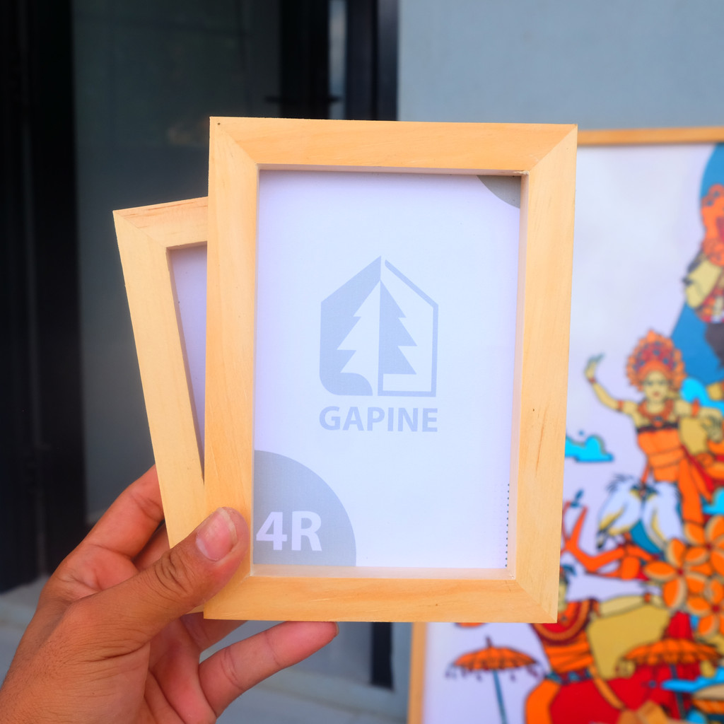 Gapine - Bingkai Pigura Kayu Jati Belanda 4R (102 x 152 MM)